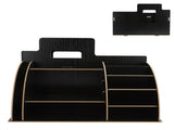 Wood Desktop Organizer Innovative Cosmetics Stationery Storage Rack for Home OfficeBlack V1294-YM0721-3117210041011