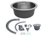 Kitchen Sink Undermount 304 Stainless Steel Single Bowl Mini Round Sink with Strainer 28cm Outer V1294-YM0901-3118240130711