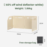 White Heavy-Duty 4-Fold Camping Stove Windshield Portable Steel Wind Deflector for Outdoor Cooking V888-ELOSUNG43274