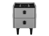 Artiss Smart Bedside Table 2 Drawers with Wireless Charging Ports LED Grey AIDA FUR-X-BS-LED-02-GY