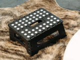 Portable Folding Stool, Plastic Collapsible Chair for Outdoor, Bathroom and Kitchen, Black V1188-MS-617-049