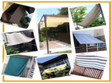 Rectangular Waterproof Shade Sail 98 UV Ray Protection Canvas Shade Sail, with Ropes for Outdoors, V1237-ZY-528-284