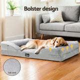 i.Pet Pet Bed Dog Calming Soft Cushion Egg Crate Large Sofa Removable Washable PET-BED-XL100-GR