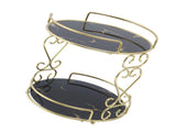 Cosmetic Storage Rack 2 Tier Makeup Organizer Shelf Bathroom Vanity Tray Jewelry Stand for Perfumes V1294-YM0901-3112250043211