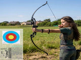 Everfit 55lbs Bow Arrow Set Recurve Takedown Archery Hunting for Beginner Green BS-AD55-GN