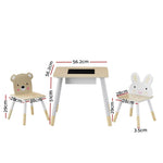 Keezi 3PCS Kids Table and Chairs Set Activity Desk Chalkboard Toy Hidden Storage FURNI-C-KTC-STORAGE-NT