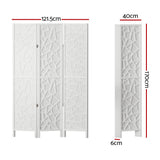 Artiss 3 Panel Room Divider Screen 122x170cm Clover White RD-4016-3P-WH