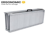 Kartrite 6ft Aluminium Foldable Wheelchair Ramp Non-Slip R02 Silver RAM-WCR-R02-6FT