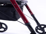 EQUIPMED 4 Wheel Lightweight Rollator Walker, Aluminium Frame, Seat, Carry Bag, for Seniors, Red V219-HELWLKEQ95RB