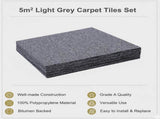 5m Light Grey Carpet Tiles Set Commercial & Domestic Flooring for Office, Retail, Home V63-952991