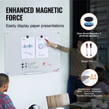Magnetic Glass Whiteboard, Dry Erase Board 36"x24", Wall-Mounted Large White Glassboard Frameless, V952-CXGCBLBGHBL3CGGHBV0
