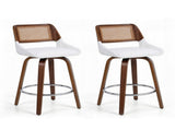 Artiss Wooden Bar Stools Set of 2 Swivel Kitchen Counter Stool Chair 60cm Seat Height BA-B-0369-RAT-WHX2