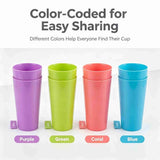 12Pcs Reusable Drinking Cup for Kids and Adult, 17.5oz Unbreakable Plastic Tumbler, Dishwasher Safe V1192-AZ-W-17604