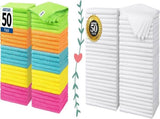 Microfiber Cleaning Cloth, 50 Pack Cleaning Rags& White Microfiber Cleaning Cloth, Pack of 50, V1258-DP02-C-1004