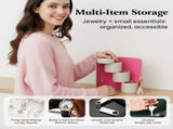 Travel Case, 3-Layer Rotating Organizer with Secure Snaps, Portable PU Leather V1258-DP02-F-384