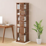 360 Rotating Bookshelf Bamboo Storage Display Rack Shelving in Dark Wood V63-842471