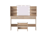 Artiss Dressing Table Set Stool 10 Led Bulbs Wood FUR-V-DRESS04-LED-WD-AB