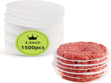 1500pcs Hamburger Patty Paper, 4.5IN Non-Stick Wax Papers, Round Parchment Paper, Food-Grade Burger V1259-DP01-A-3213