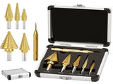 6-Pack Titanium Coated Step Drill Bits Wear-Resistant, Dual Flutes, Ideal for Metal, Wood & V1366-AZ2-W-15101