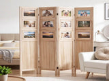 Artiss Room Divider 4 Panel Folding Privacy Screen Partition Rotatable Photo Frame Picture Collage RD-B-1210-3P-NT