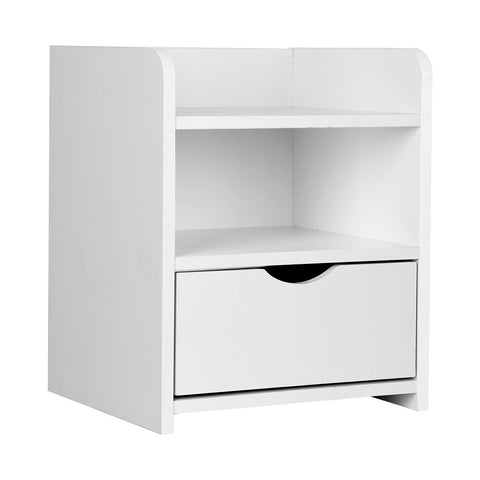 Artiss Bedside Table 1 Drawer with Shelf - FARA White FURNI-C-BS-TOGO-WH