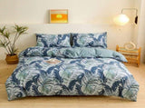 4-Piece Tropical Jungle Printed Soft-Touch Brushed Bedding Set for 1.5M Bed 175 x 220 CM Duvet V888-ELOSUNG49423
