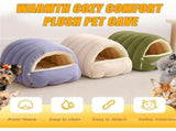 CutyPet Winter, Removable Washable Plush Cat Bed with Anti-Slip Bottom, Semi-Enclosed Warm Pet V1366-AZ2-W-11431