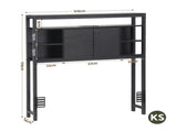 Artiss Bed Headboard King Single Storage Bedhead Charging Station Black BED-HEAD-SOR-KS-BK