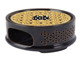 Teapot Warmer Tea Coffee Warmer Base Ceramic Heater with Spoon Lid and Candle Holder Brown V1294-YM0703-3118230130512