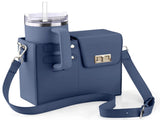 Blue Portable Beverage Bottle Cup Holder Bag Trendy Crossbody Design for Daily Commute V888-ELOSUNG13530