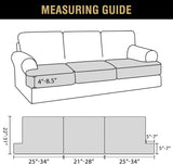 Stretch 3 Piece T Sofa Slipcovers Individually Sofa Covers for 3 Couch Sofa Seat V1258-DP02-F-638