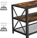 TV Stand for 60-Inch TV with Industrial Style Steel Frame Rustic Brown and Black V178-11253