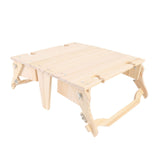 Wooden Folding Picnic Basket Table Outdoor Portable 2 in 1 Vintage with Wine Glass Holder Wood Grain V1294-YM0901-3111250046511