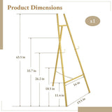 Golden Easel Stand for Wedding Welcome Sign, Heavy Duty Metal Display Easel Adjustable Floor Stand, V1369-AZ3-W-08742