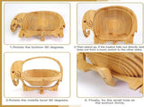 Elephant Shaped Collapsible Bamboo Fruit Basket, Foldable Fruit Bowl Holder & Snack Dry Fruit V1188-MS-909-003