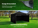RED TRACK 3x3m Premium Pop Up Gazebo Marquee, Patented Steel Cable Canopy Support System, Wheeled V219-OTDGZWRT33KB