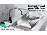 Cefito Kitchen Sink 70X45CM Stainless Steel Basin Single Bowl Silver SINK-7045-R010