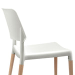 Artiss Dining Chairs Set of 4 Plastic Wooden Stackable White BA-TW-M2503-086-WHX4