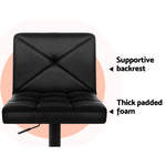 Artiss 4x Bar Stools Gas Lift Leather Chair Black BA-K-1536-BKX4