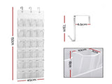 Artiss Over Door Shoe Organiser Storage X2 6-Tier Pantry Hanger 24 Pockets White OVDS-HY-03-6T-WHX2