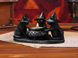 Halloween Cat Candle Holder Black Resin Tealight Holder for Spooky Decorations, Home Table Halloween V1192-AZ-W-33828