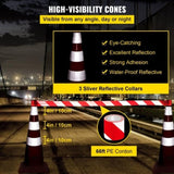 VEVOR Safety Cones, 6" x 36" Cones, PVC Orange Construction Cones, Reflective Collars V952-AQZYCQHBJ3636KKUBV0