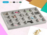 Jewelry Tray, 4 Set of Stackable Jewelry Display Tray, Velvet Jewelry Organizer, Storage Box for V1258-DP02-C-3236