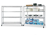 Modular Wire Storage 90x45cm Steel Shelving Chrome With Wheels For Garage Warehouse Or Kitchen V63-841441