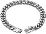 Heavy-Duty Metal Cuban Link Dog Collar with Bone Charm 14mm Stainless Steel Hip-Hop Chain Necklace V1341-ZY-3AAZ2ATY-ROSEGOLD-14MM46CM18IN