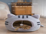 Fluffy Dog Bed Cat Bed Winter Pet House Anti-Slip, S, Brown Gray Pink V1188-MS-325-1456