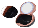 Round Makeup Mirror Dimmable White LED 2 In 1 USB Charging Cosmetic Mirror with Storage Box for V1294-YM0901-3119210130212