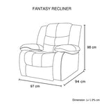 Fantasy Recliner Pu Leather 1R Black V43-REC-FAN1RBL