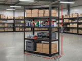 Giantz Garage Shelving 1.6X0.8m Warehouse Shelves Storage Rack Pallet Racking Black WR-E-8X16-BK