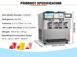 Commercial Slushy Machine, 2 x 12L / 3.17 Gal Double Tanks, Cool and Freeze Modes, Stainless Steel V952-FB8L4L22000W2RDAFV3